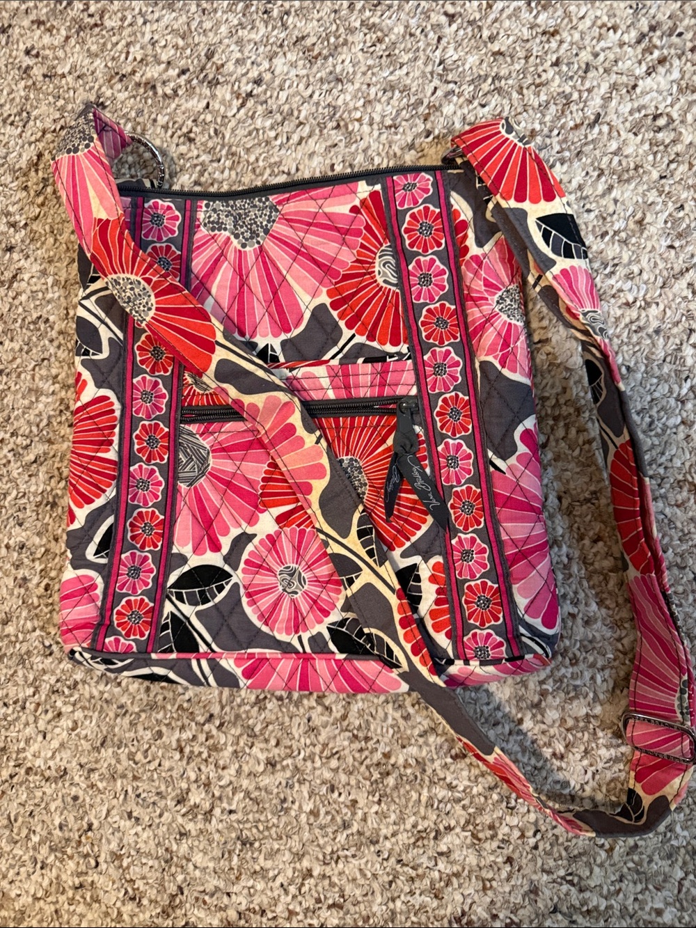 Quilted Pink Floral Crossbody Bag Vera Bradley